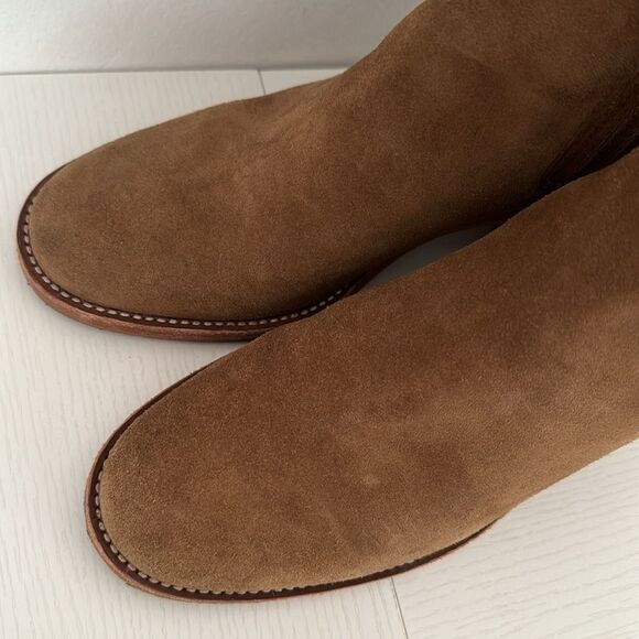Madewell The Autumn High Chelsea Heeled Boot in Brown Suede Pecan Shell Size 6 - Picture 4 of 7